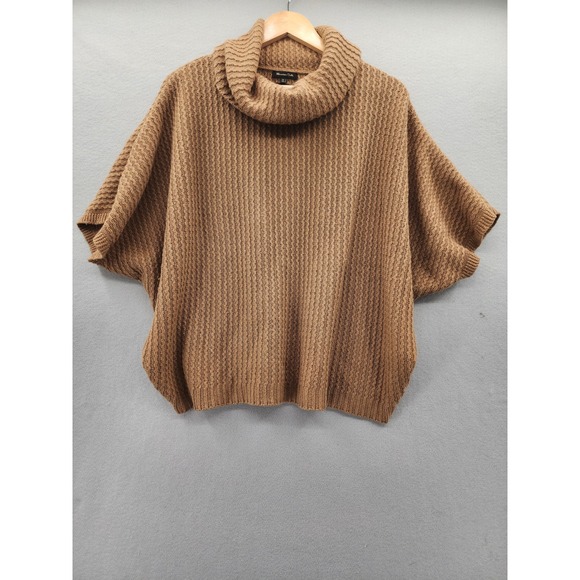 Massimo Dutti Sweaters - Massimo Dutti Italian Yarn Wool Cashmere Cowl Neck Poncho Sweater Brown Medium